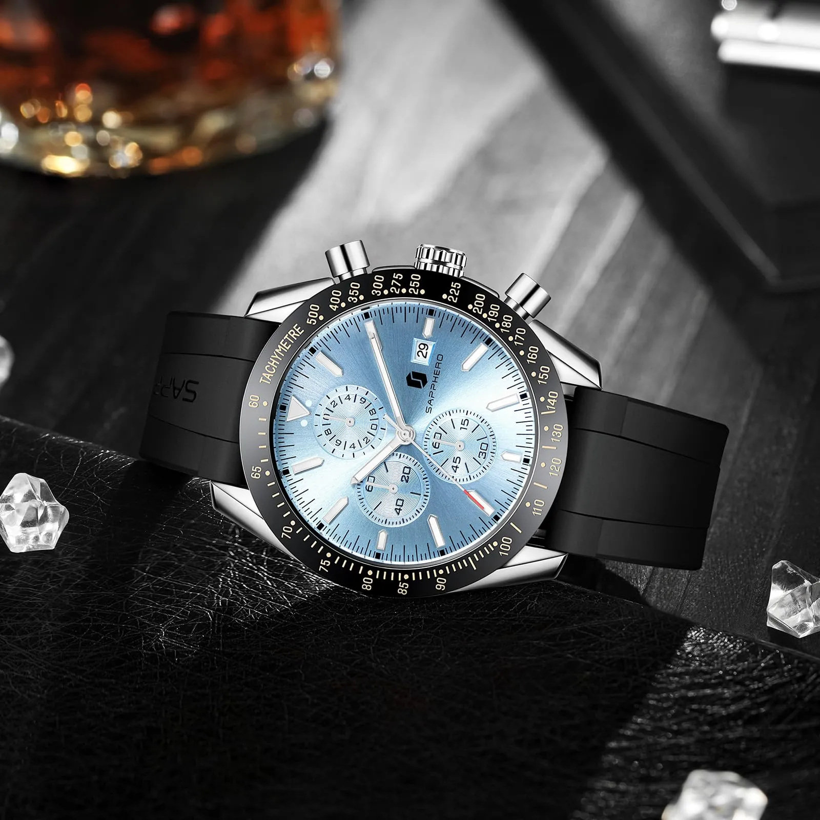 BENYAR BY Orologio Uomo Cronografo Analogico al Quarzo Impermeabile Luminoso Orologio da Polso Sportivo Orologi Regali per Uomo - immagine 7