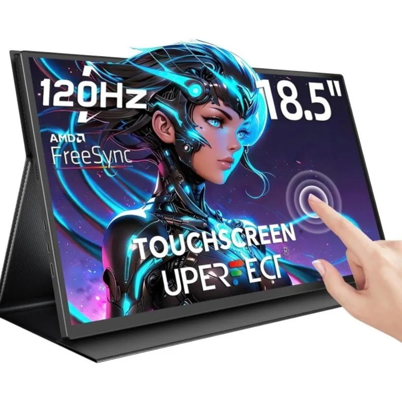 Monitor touch UPERFECT 18,5" FHD 120Hz 10 punti Type-C Mini HDMI Custodia VESA inclusa - immagine 1