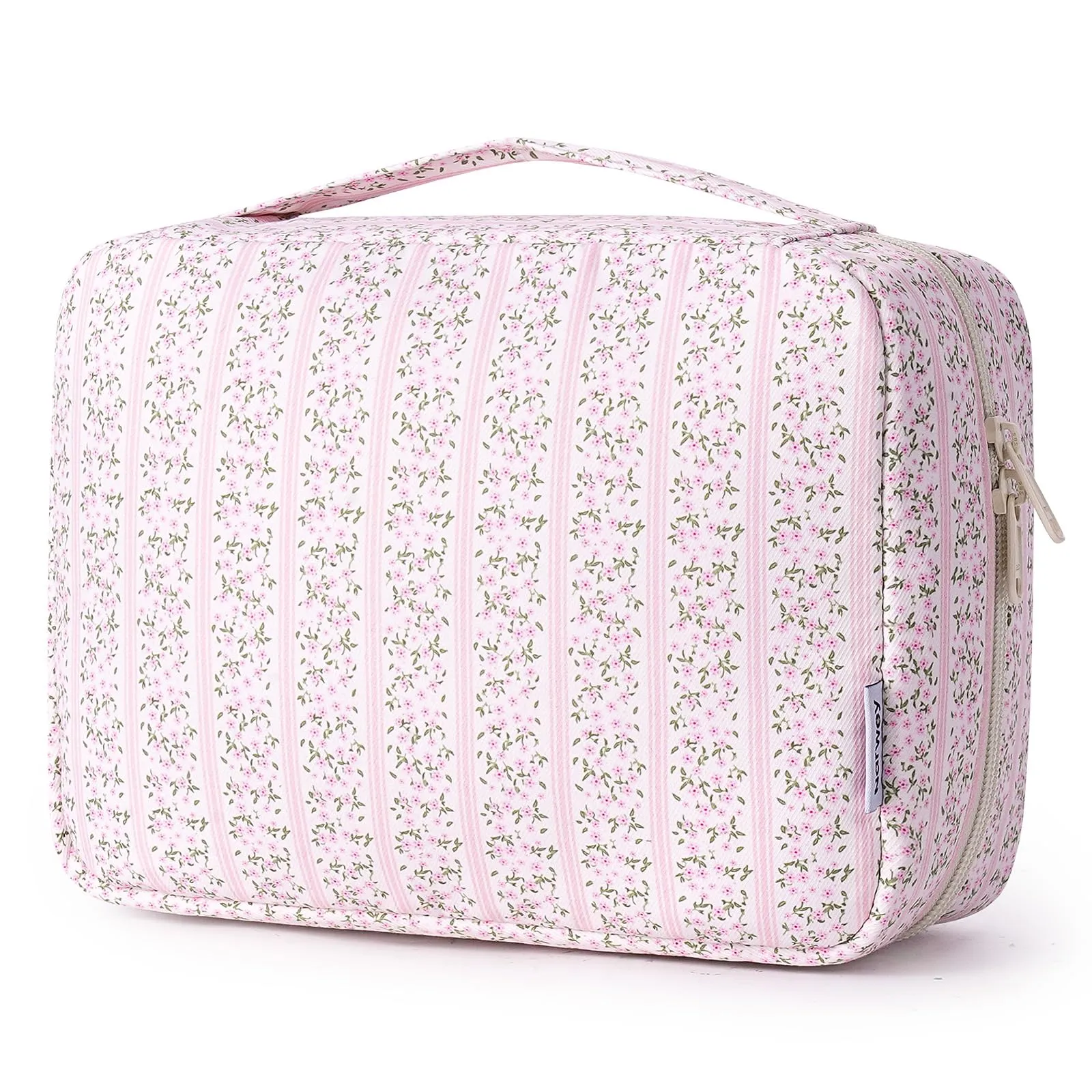 Narwey Beauty case da donna, da appendere, da uomo, boccioli rosa, Classico - immagine 1