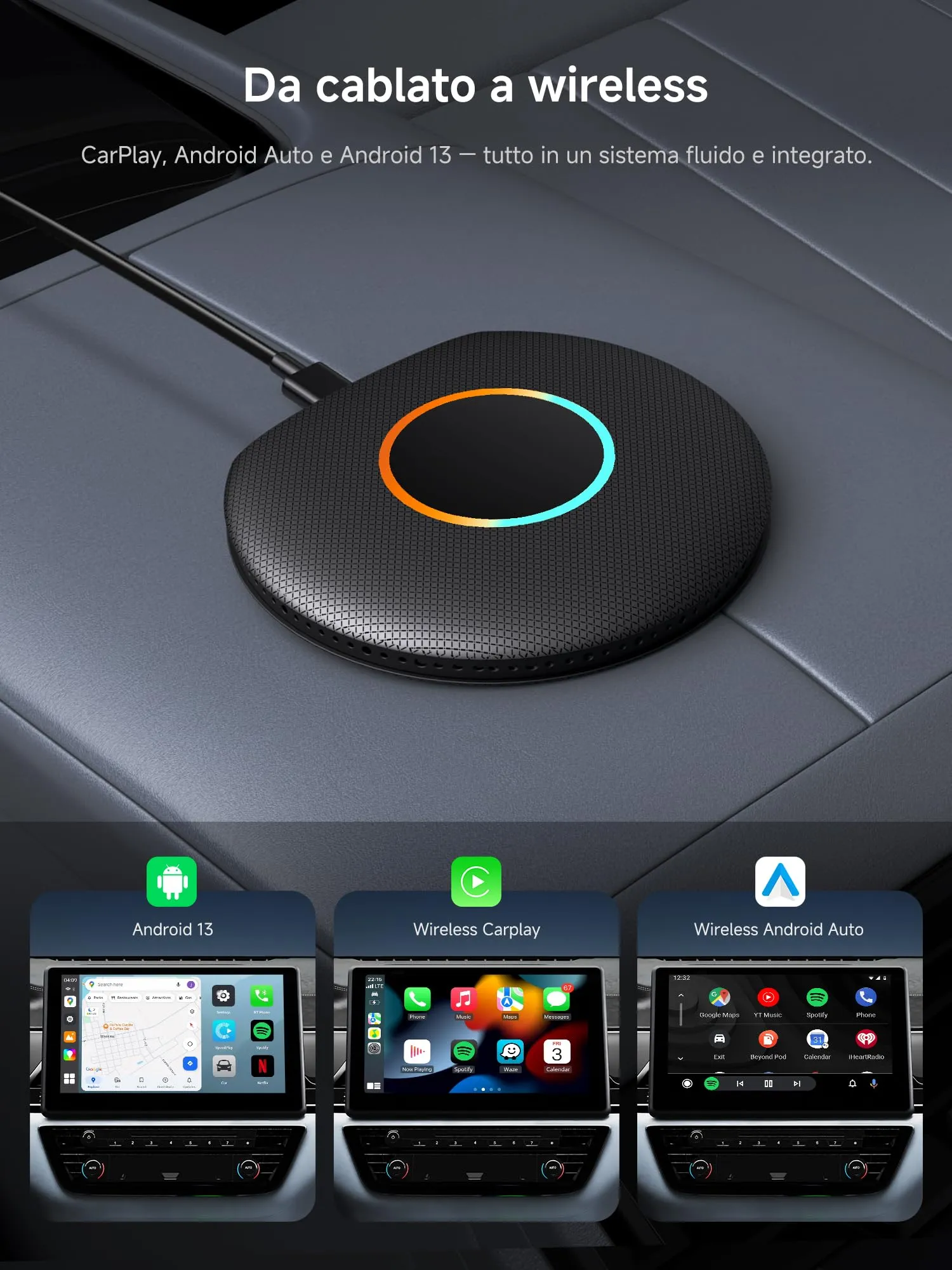 Adattatore Wireless CarPlay, AI Box Android con 4G LTE | GPS | DriveChat AI - immagine 2