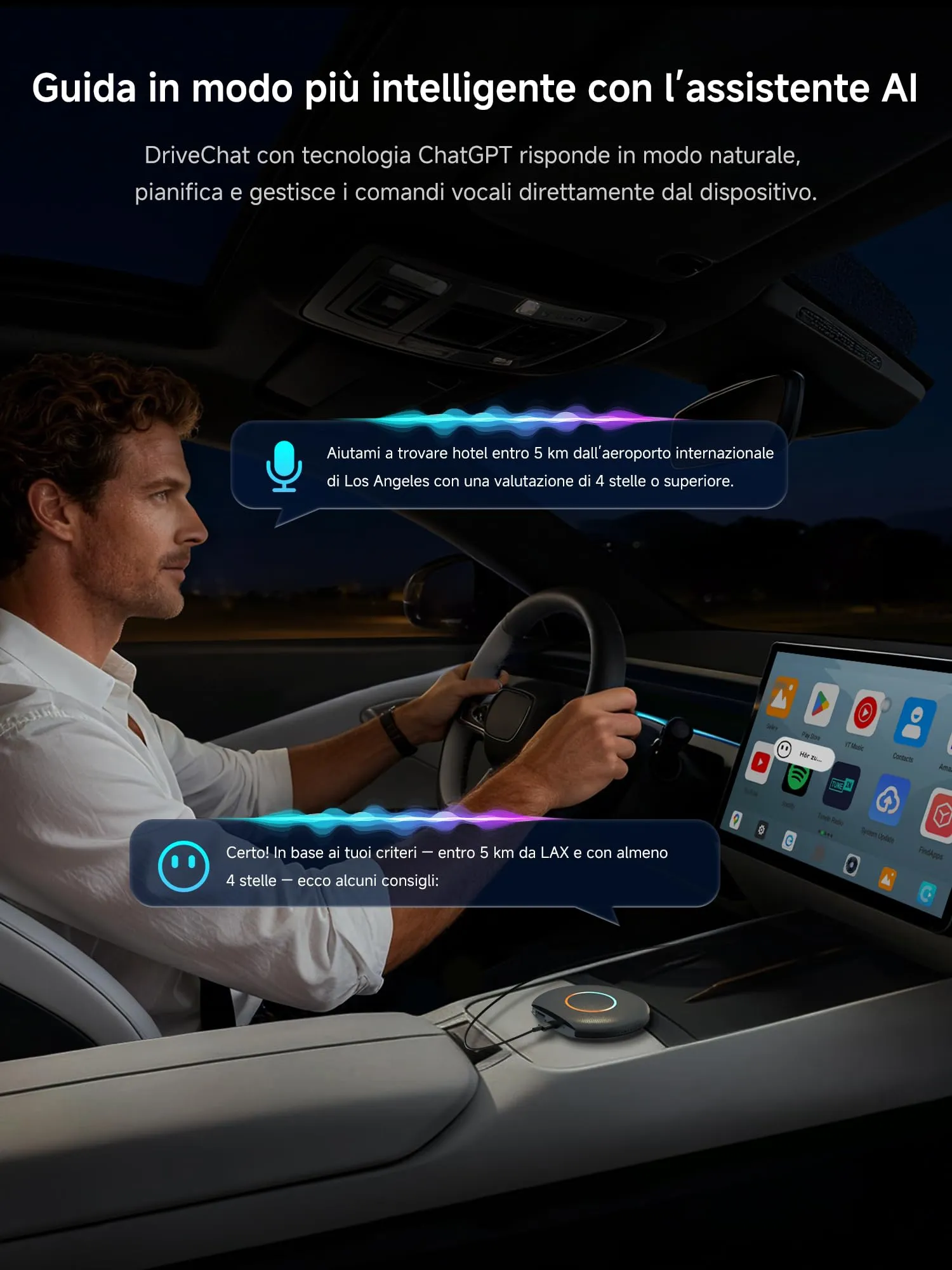 Adattatore Wireless CarPlay, AI Box Android con 4G LTE | GPS | DriveChat AI - immagine 3