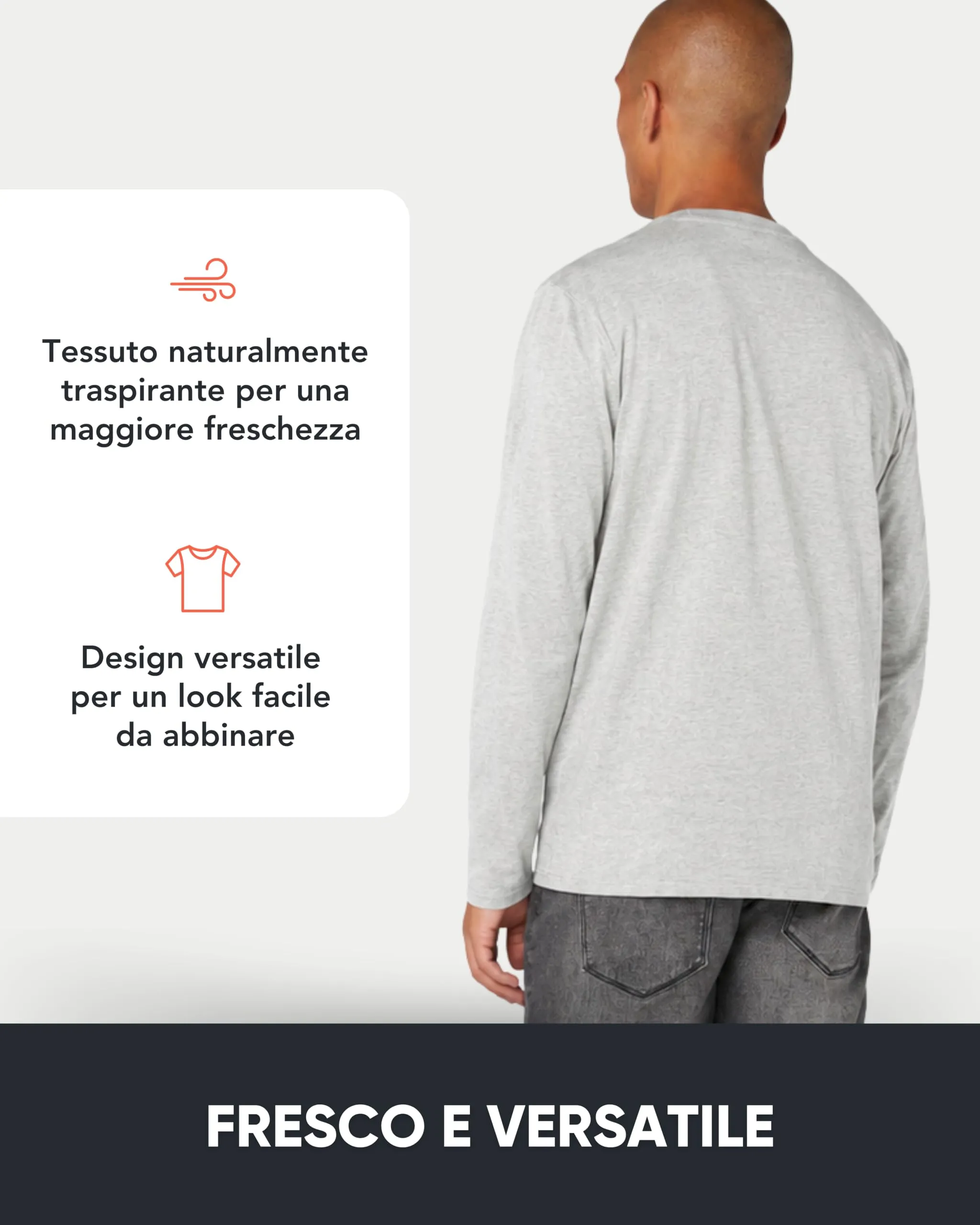 FM London Confezione da 3 Maglie Uomo Maniche Lunghe in Cotone a Girocollo - immagine 4