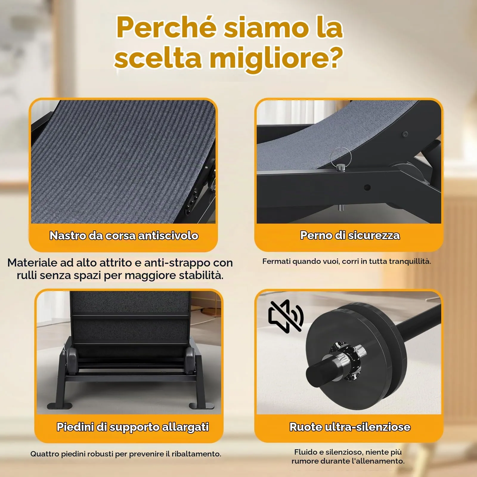 GTPLAYER Ruota per gatti Ruota per esercizi per gatti M - 75 cm, ultra silenziosa con tappetino rimovibile, adesivi, sistema di bloccaggio, metallo, nero, regali per il vostro gatto - immagine 6