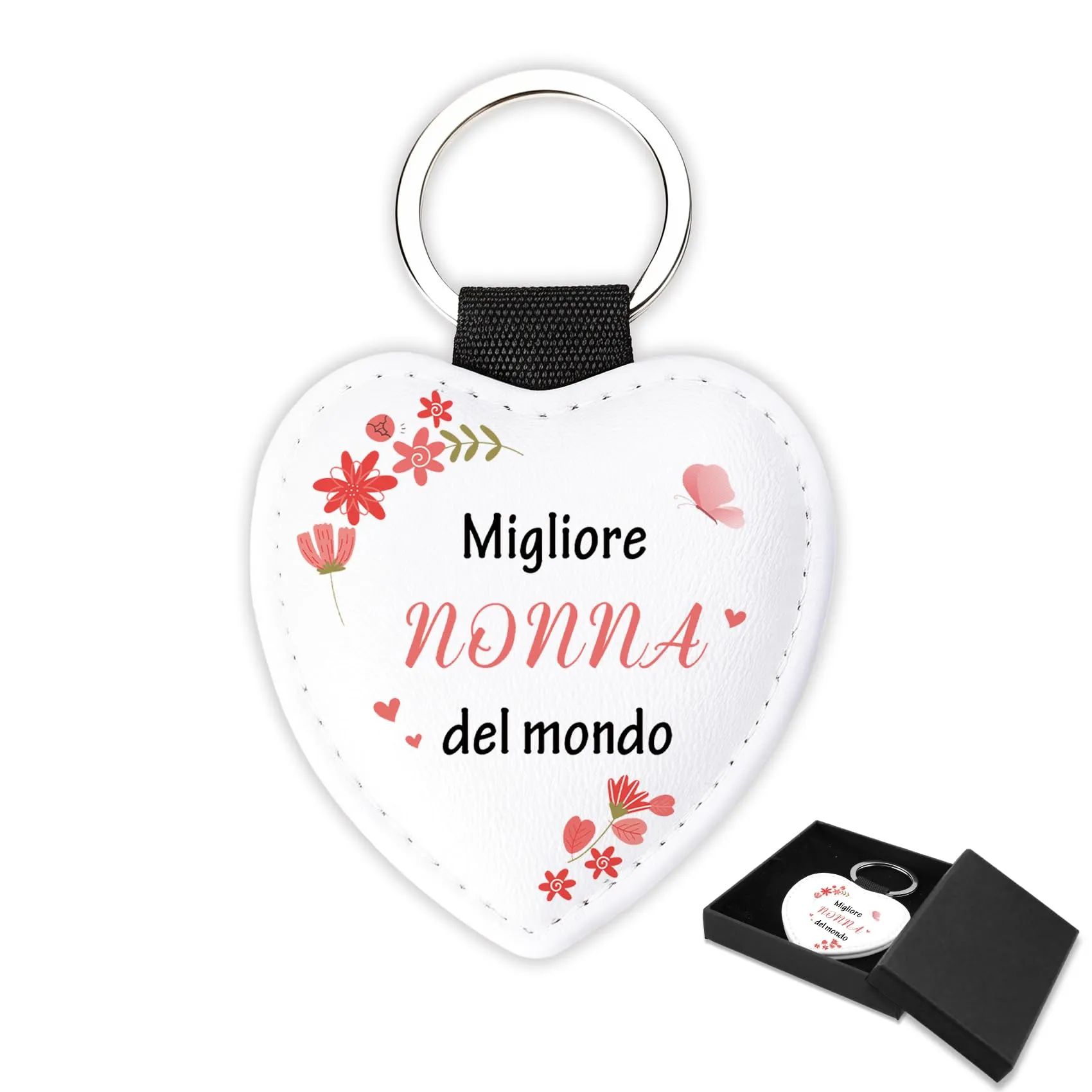 Regalo Nonna, Portachiavi in Pelle, Festa Dei Nonni Idee Regalo Nipoti - immagine 1