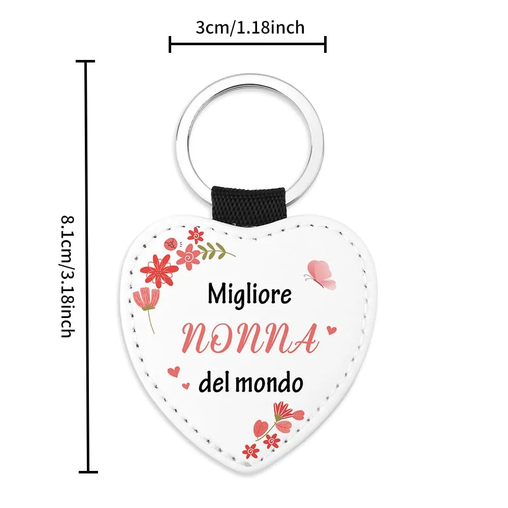 Regalo Nonna, Portachiavi in Pelle, Festa Dei Nonni Idee Regalo Nipoti - immagine 2