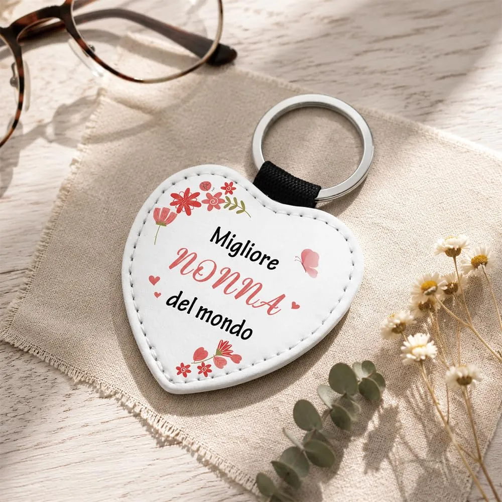 Regalo Nonna, Portachiavi in Pelle, Festa Dei Nonni Idee Regalo Nipoti - immagine 3