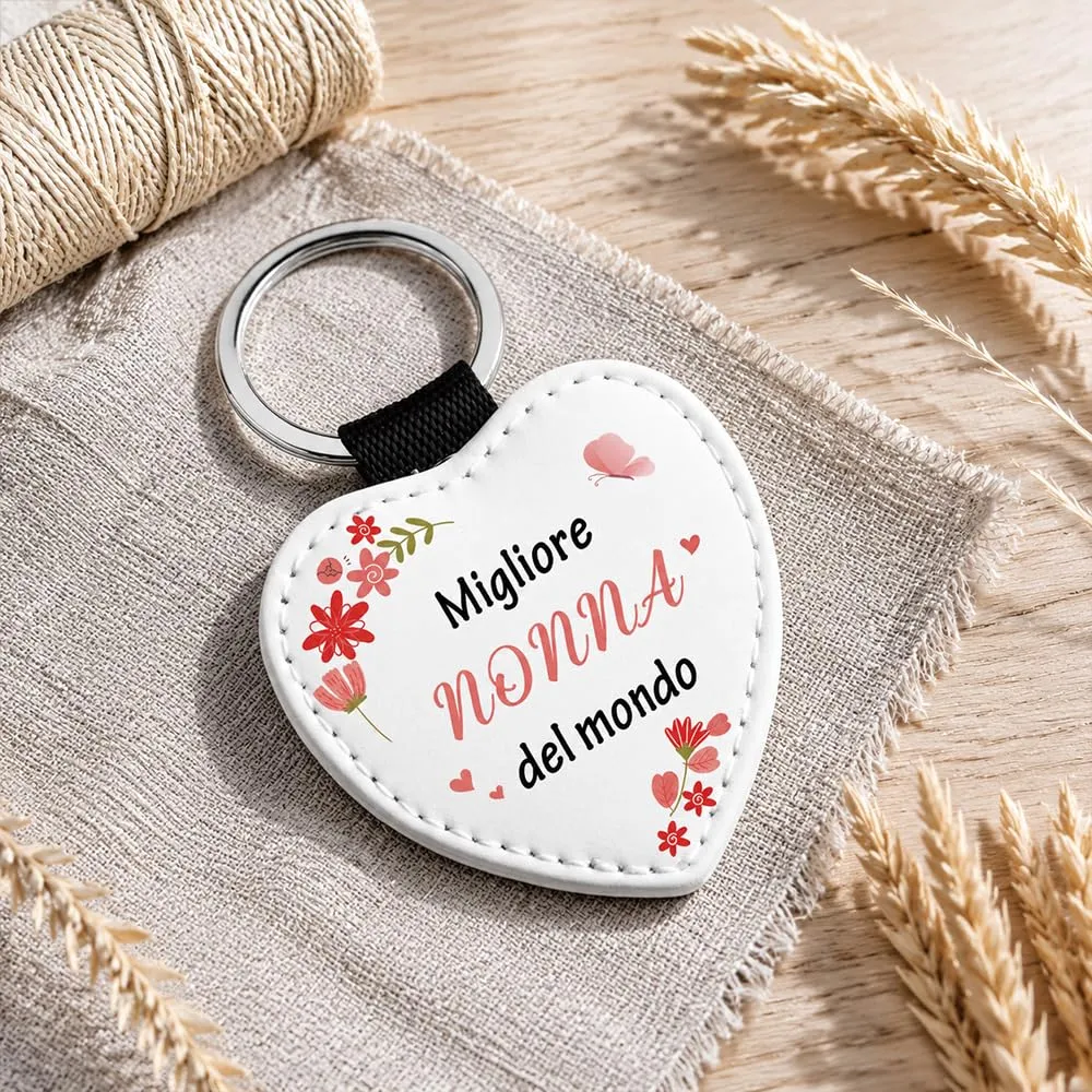 Regalo Nonna, Portachiavi in Pelle, Festa Dei Nonni Idee Regalo Nipoti - immagine 4