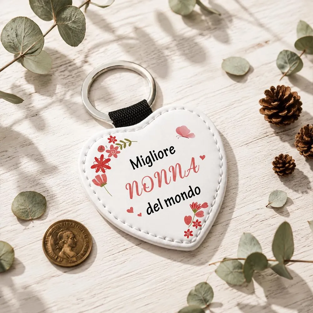 Regalo Nonna, Portachiavi in Pelle, Festa Dei Nonni Idee Regalo Nipoti - immagine 5