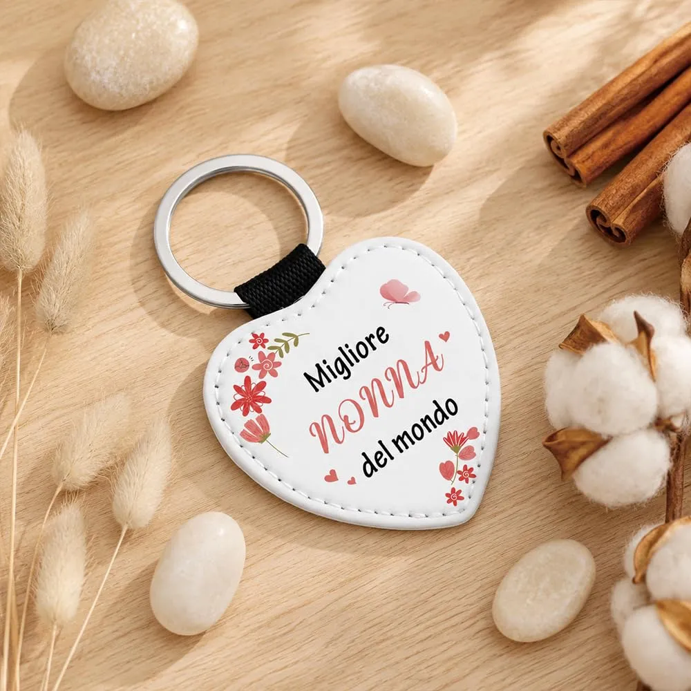 Regalo Nonna, Portachiavi in Pelle, Festa Dei Nonni Idee Regalo Nipoti - immagine 6