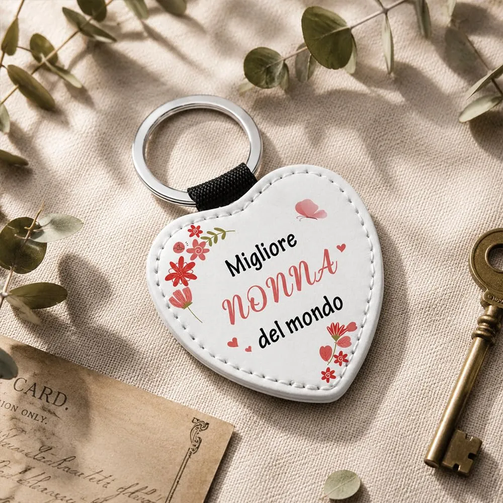 Regalo Nonna, Portachiavi in Pelle, Festa Dei Nonni Idee Regalo Nipoti - immagine 7