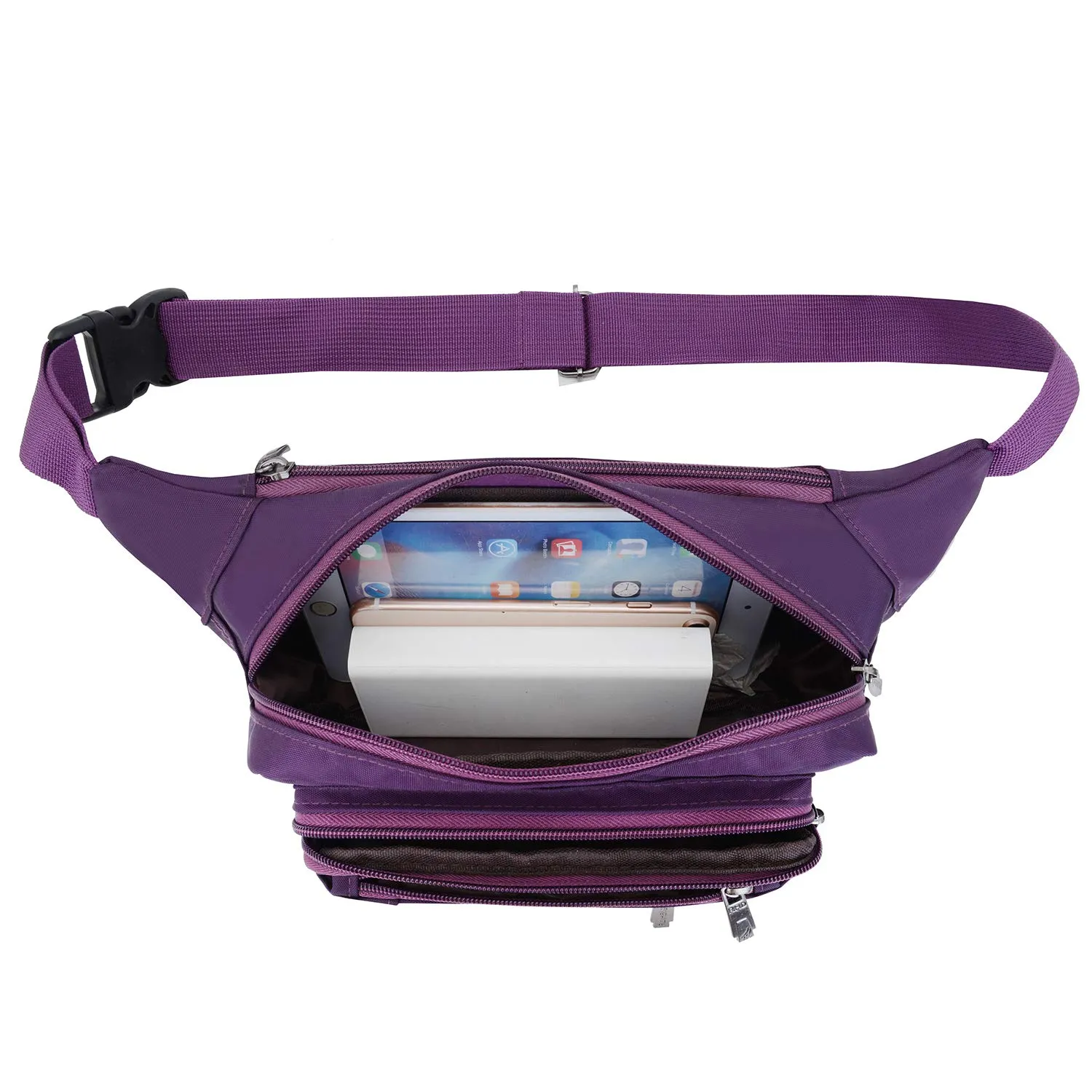 Impermeabile Borse Banana Uomo Donna Sport Running Zaini Escursionismo Borse Sportive Bicicletta Custodie per Coltelli e Strumenti da Trekking (Viola) - immagine 5