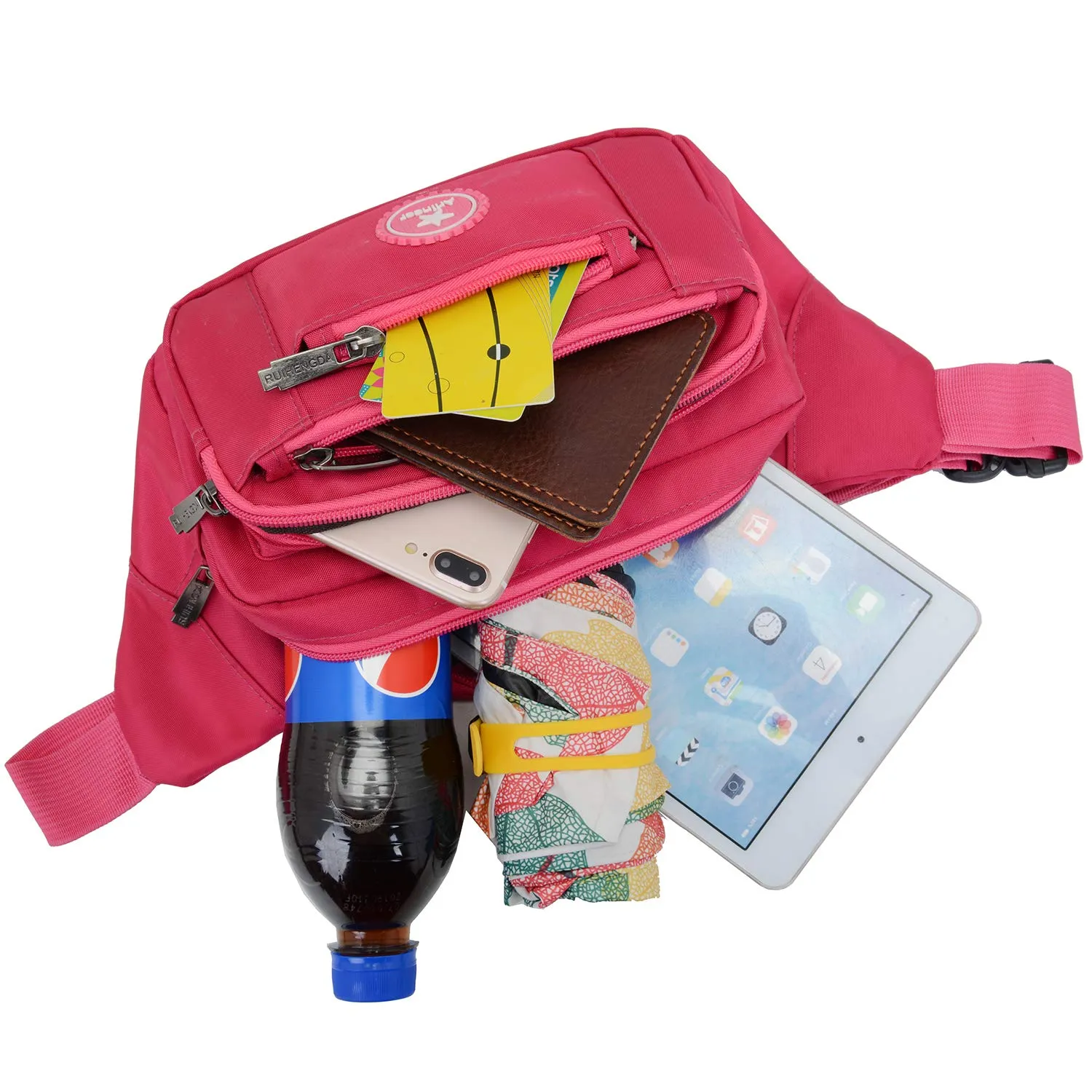 Impermeabile Borse Banana Uomo Donna Sport Running Zaini Escursionismo Borse Sportive Bici Custodie per Coltelli e Strumenti da Trekking (Rosa) - immagine 3
