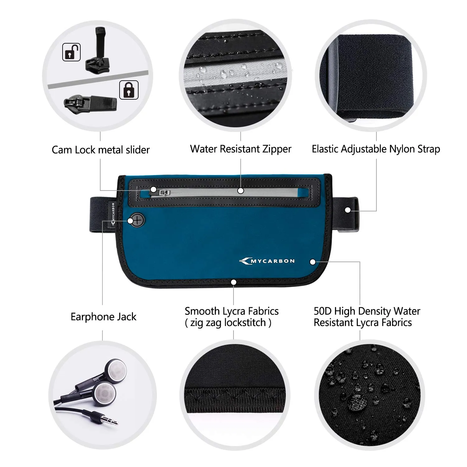 MYCARBON Cintura porta soldi da viaggio RFID contro furto invisibile portafoglio nascosto sotto i vestiti cintura portafoglio da viaggio di sicurezza marsupio impermeabile per denaro, carte, - immagine 3
