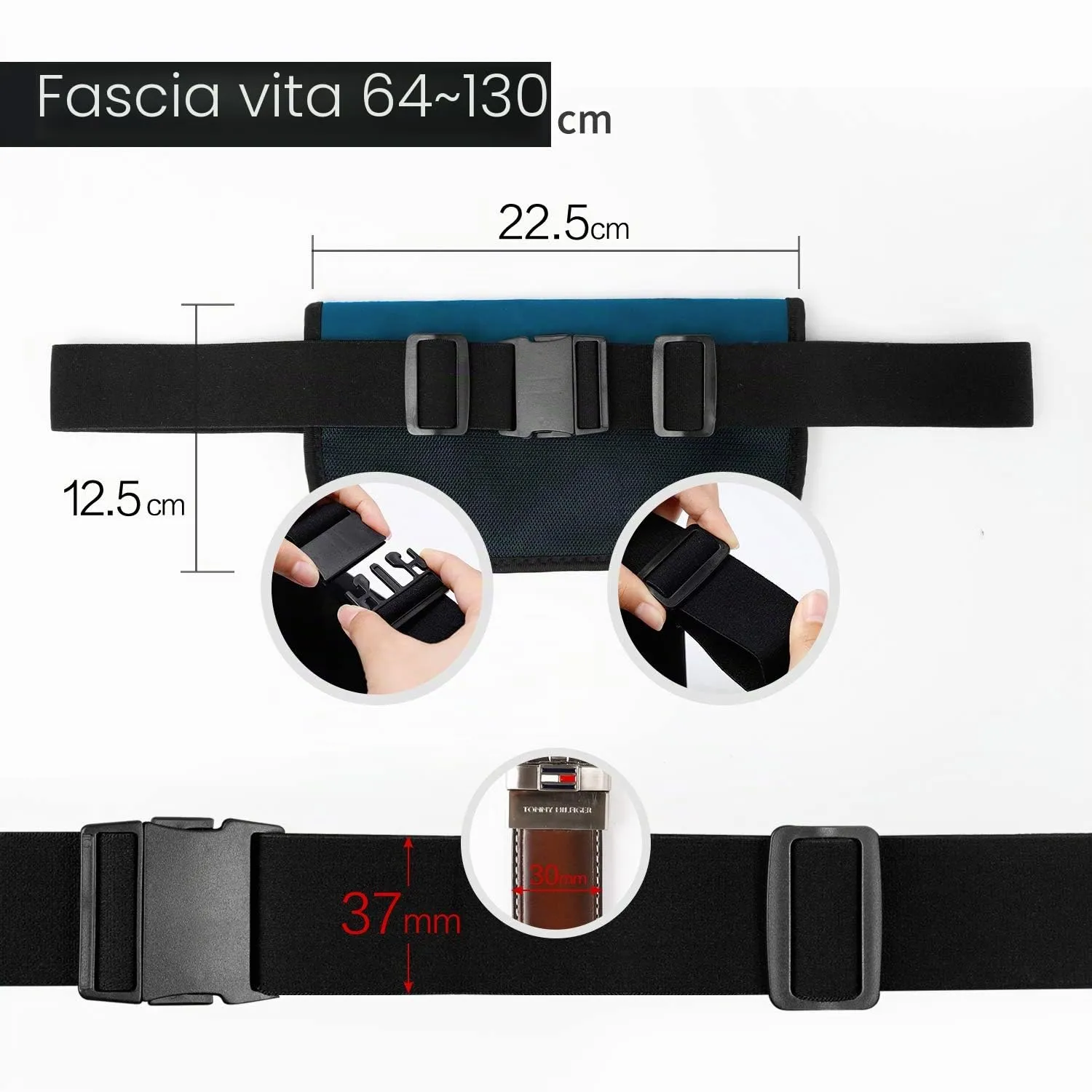 MYCARBON Cintura porta soldi da viaggio RFID contro furto invisibile portafoglio nascosto sotto i vestiti cintura portafoglio da viaggio di sicurezza marsupio impermeabile per denaro, carte, - immagine 6