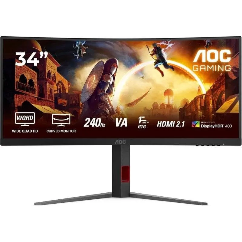 Monitor PC AOC CU34G4Z 34" WQHD 240Hz Fast VA Curvo HDR400 1ms Adaptive Sync - immagine 1