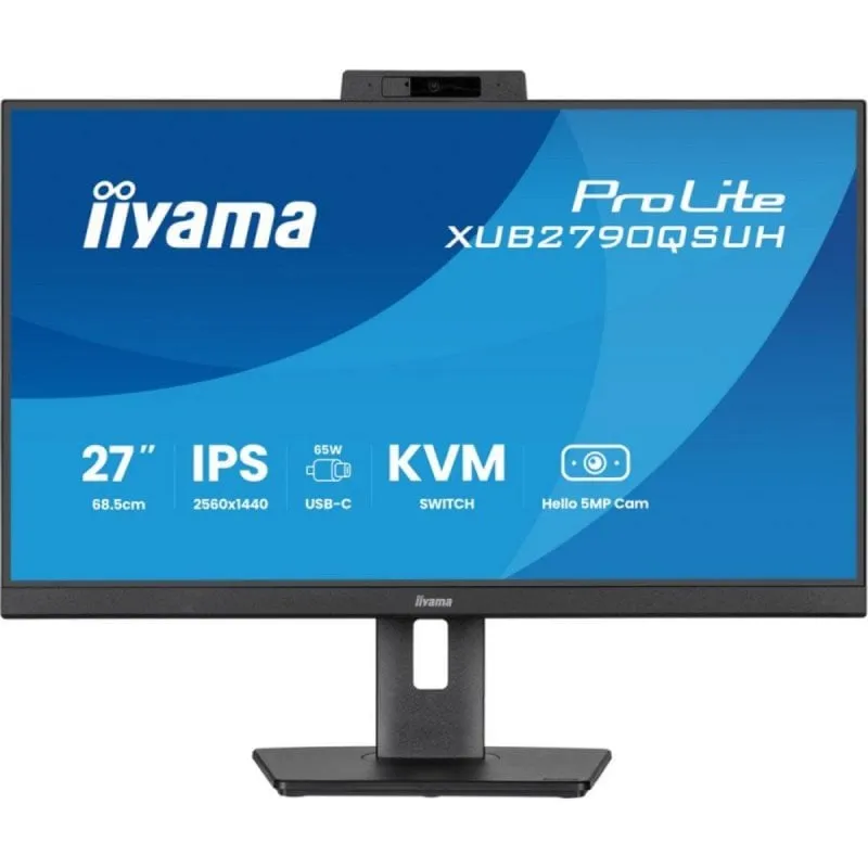 Monitor ProLite XUB2790QSUH 27" QHD 100Hz IPS USB-C KVM Webcam 5MP - immagine 1