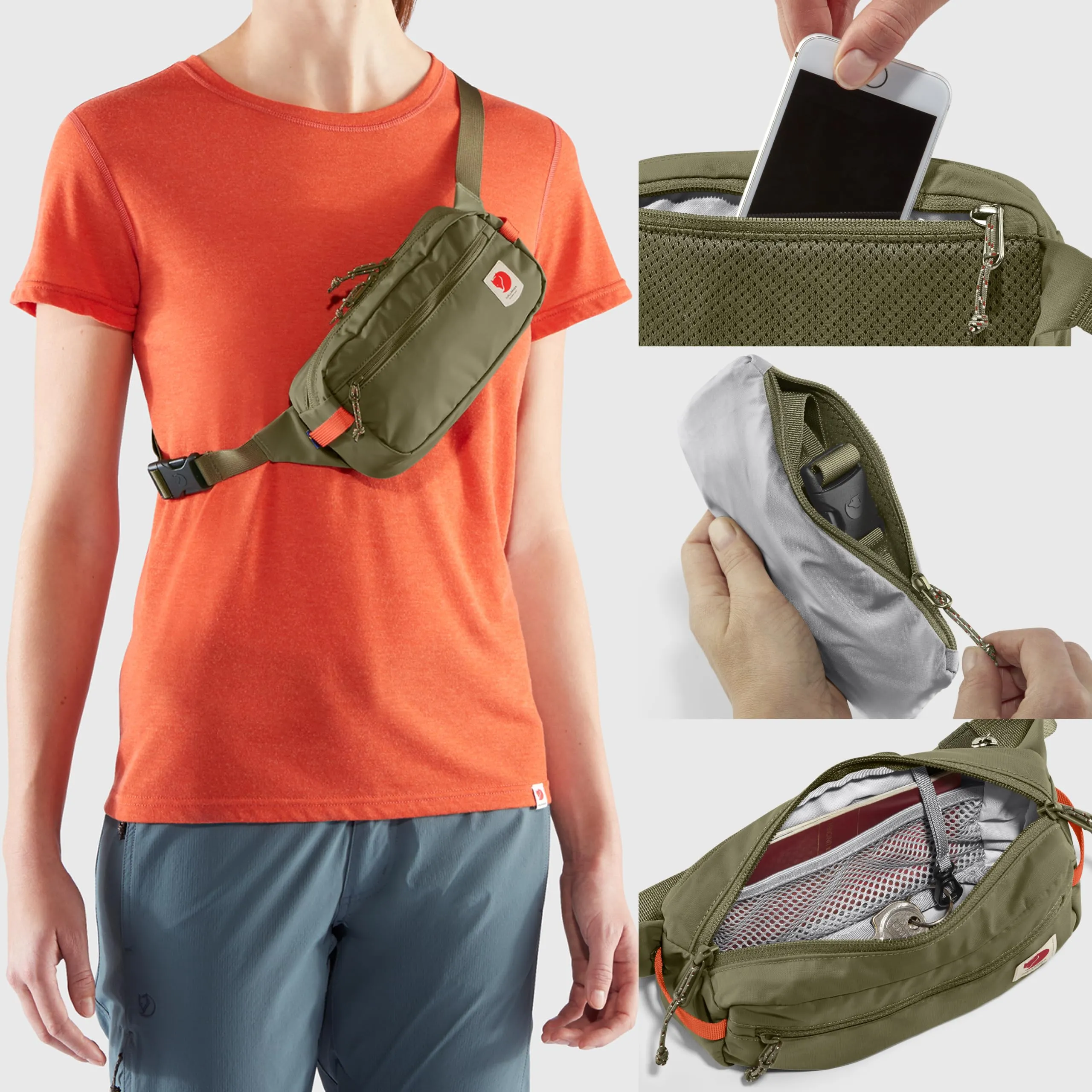 Fjällräven marsupio borsa a tracolla High Coast Hip Pack Patina Green verde - immagine 5