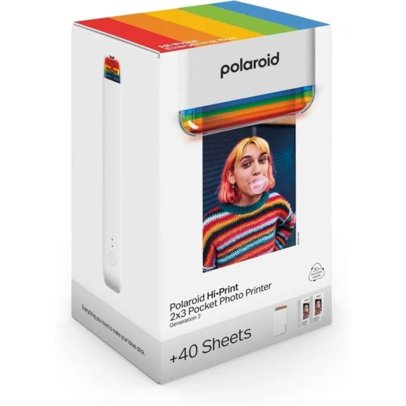 Stampante Polaroid Hi-Print 6438 Bianco Bluetooth Stampa Termica 2,1x3,4" - immagine 1