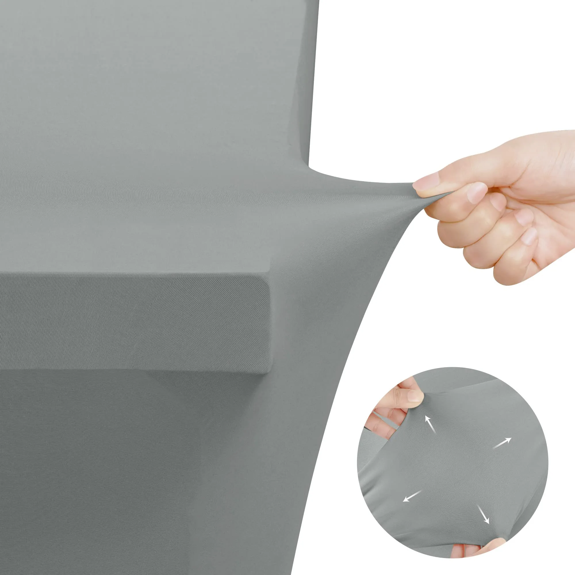 Utopia Kitchen Tovaglia Estensibile [6 Piedi, 183 cm] Copritavolo in Poliestere e Spandex - Lavabile in Lavatrice e Resistente alle Pieghe per Eventi e Feste (Confezione da 2, Grigio) - immagine 6
