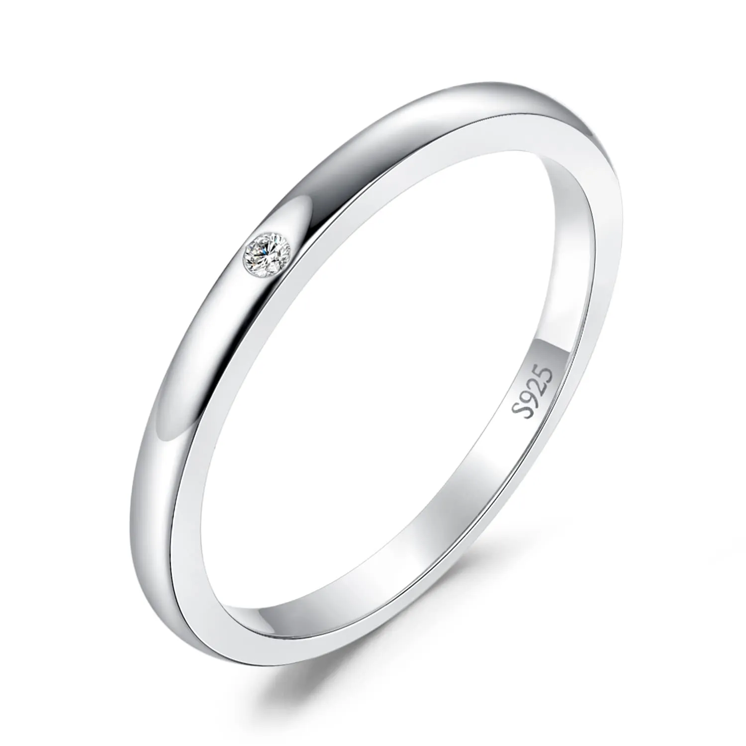 JewelryPalace Classici Anelli Impilabili Donna Argento 925 con Cubic Zirconia, Anello Solitario con Pietre Preziose, Fedi Matrimonio Set Gioielli Oro Bianco - immagine 1