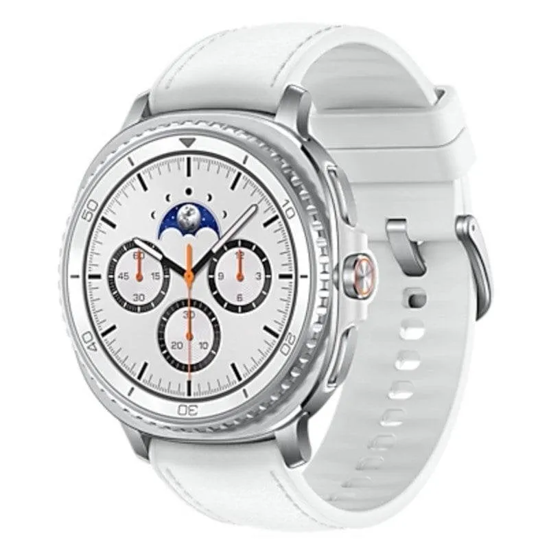 Samsung Galaxy Watch8 Classic 4G LTE GPS 46mm AMOLED Argento Cinturino Bianco Resistenza 5ATM+IP68 - immagine 1
