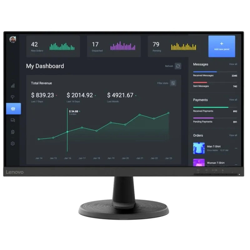 Monitor Lenovo D24-45 23.8" Full HD 1920x1080 75Hz VA LED FreeSync - immagine 1