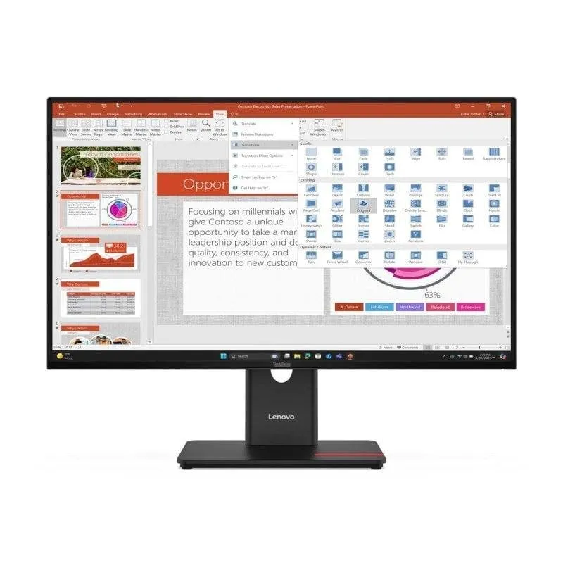 Monitor Lenovo ThinkVision T27-40 27" FullHD 120Hz IPS Regolazione Altezza Tempo Risposta 6ms - immagine 1