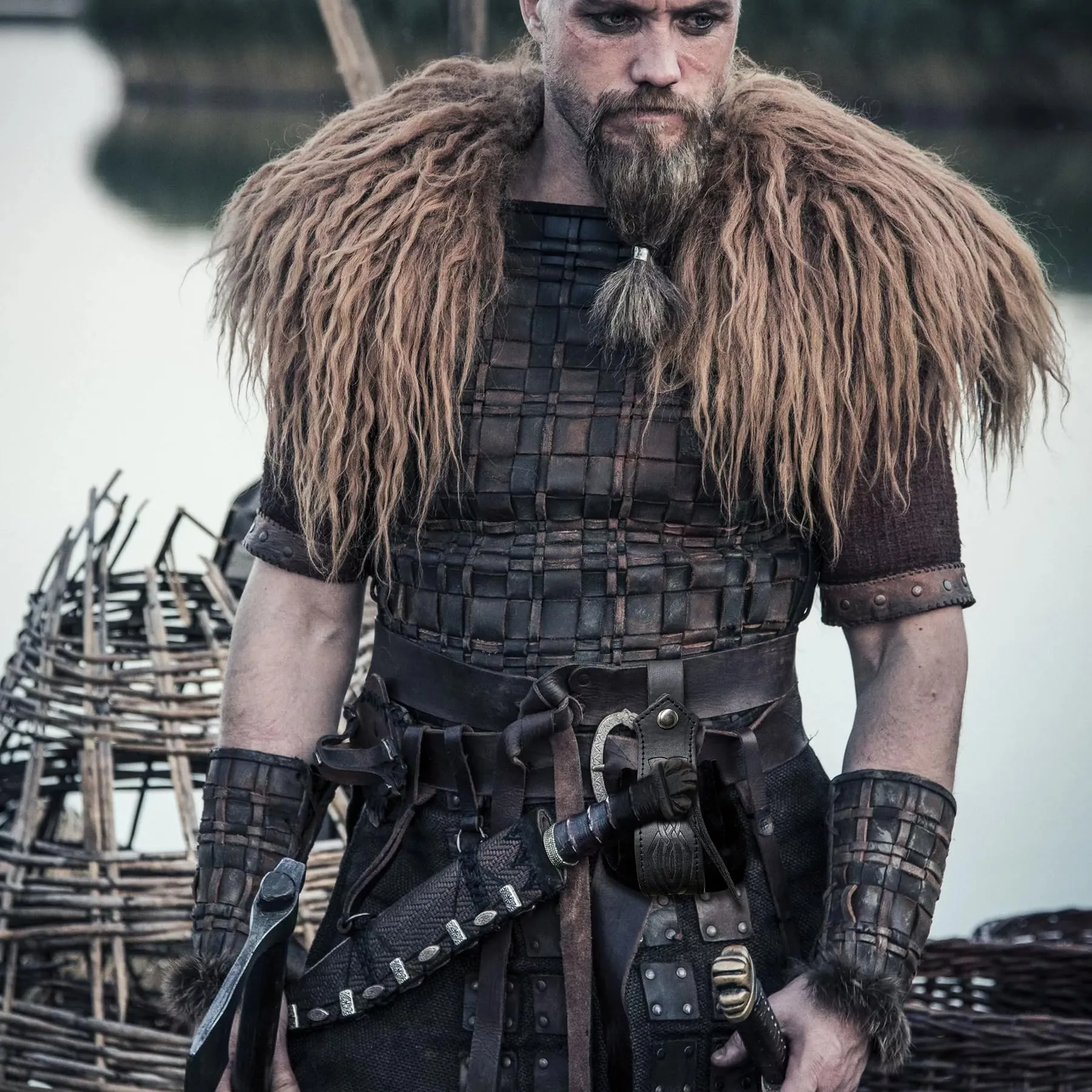 Marsupio medievale in ecopelle, marsupio vichingo con coulisse, portamonete rinascimentale vintage, sacchetto dei dadi per il LARP Halloween Ren Faire (Nero-3) - immagine 4