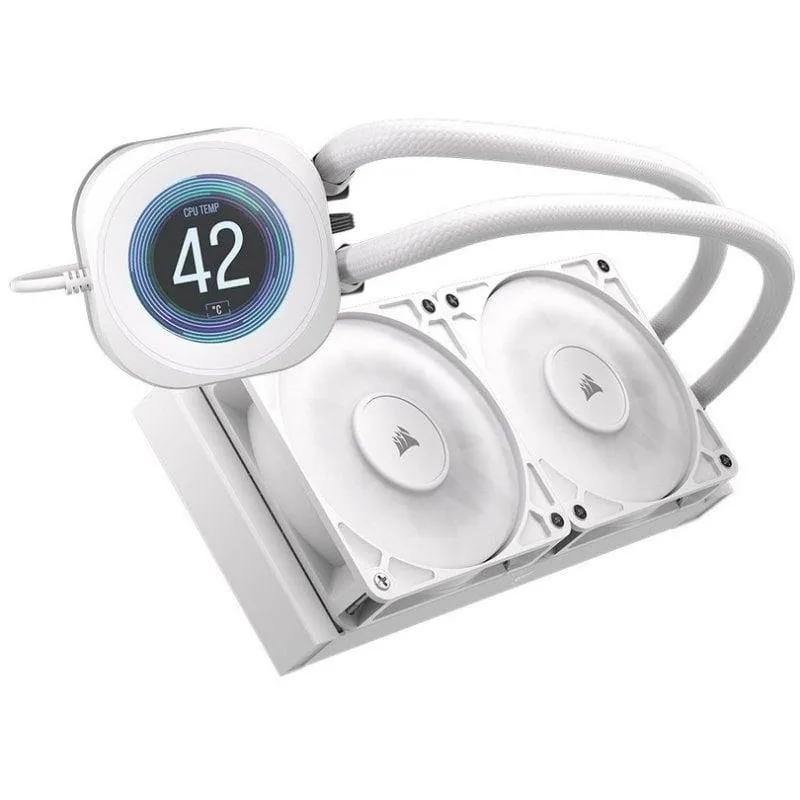 Refrigeración Líquida Corsair Nautilus 240 RS LCD 240mm 2 Ventilatori IPS Bianco - immagine 1