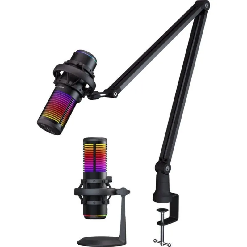 Microfono PREYON Osprey Scream gaming USB cardioide/omnidirezionale con RGB e riduzione rumore - immagine 1