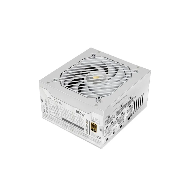 Mars Gaming MPB850PSI Alimentatore ATX completamente modulare 850W Garanzia di 10 anni 80plus Oro Bianco - immagine 1