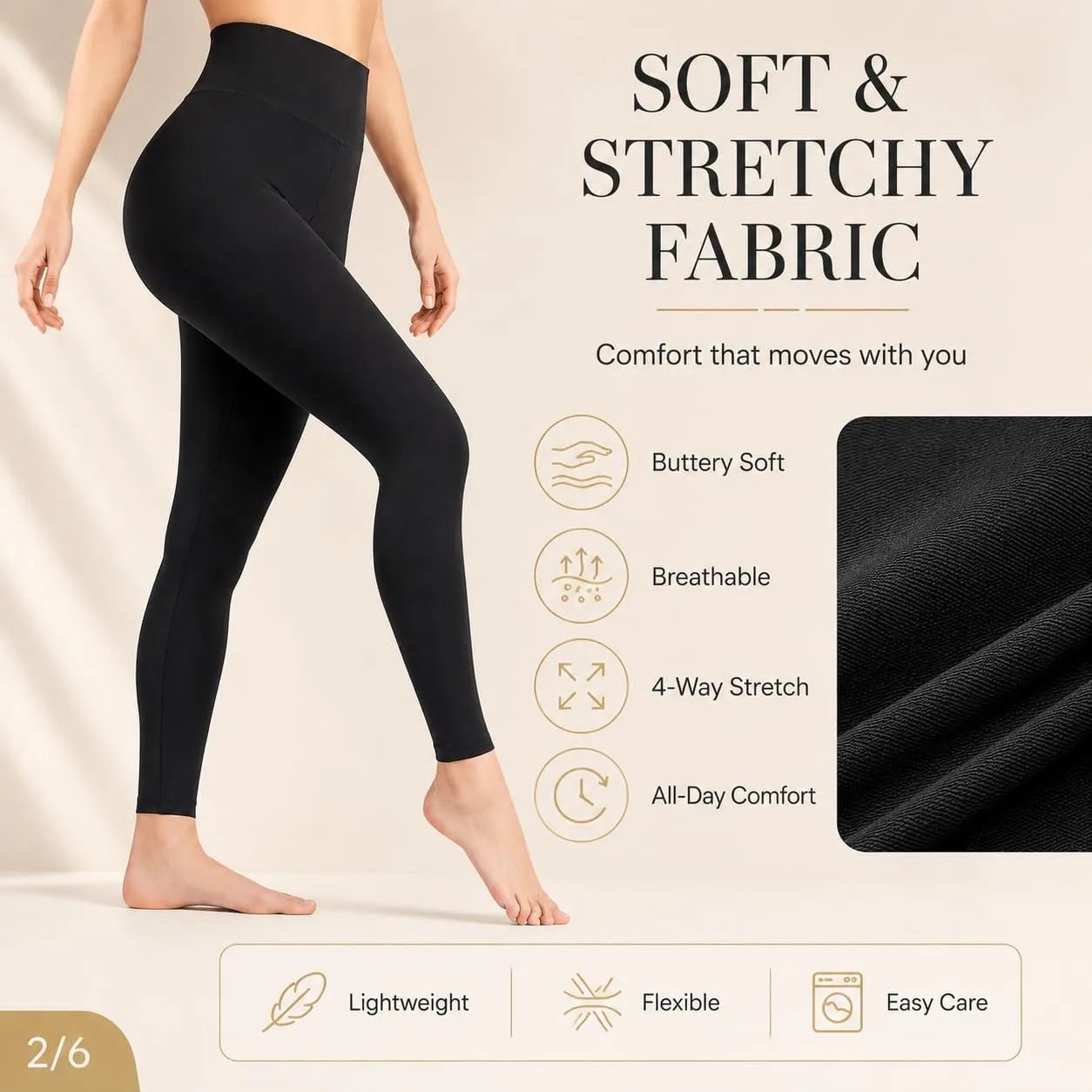 Suyamir Leggings Donna Vita Alta Made in Italy,Push Up Modellanti,Morbidi e Opachi,Elasticizzati e Traspiranti per Sport,Yoga,Fitness e Casual (IT, Testo, L, XL, Regular, Regular, Nero) - immagine 3