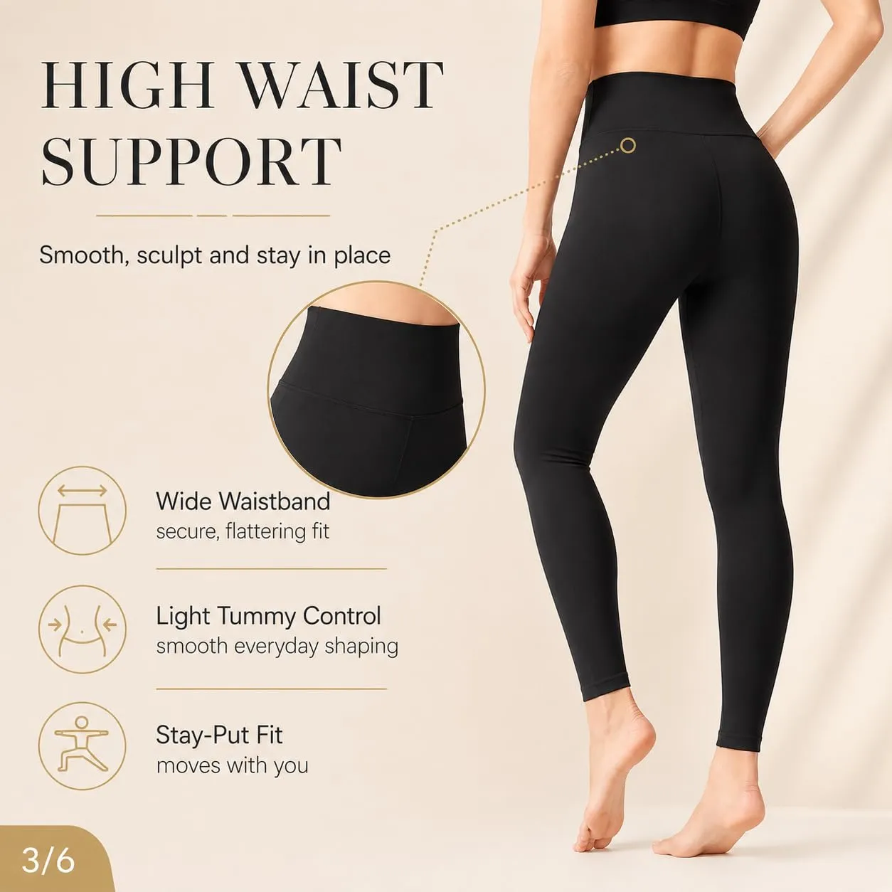 Suyamir Leggings Donna Vita Alta Made in Italy,Push Up Modellanti,Morbidi e Opachi,Elasticizzati e Traspiranti per Sport,Yoga,Fitness e Casual (IT, Testo, L, XL, Regular, Regular, Nero) - immagine 4