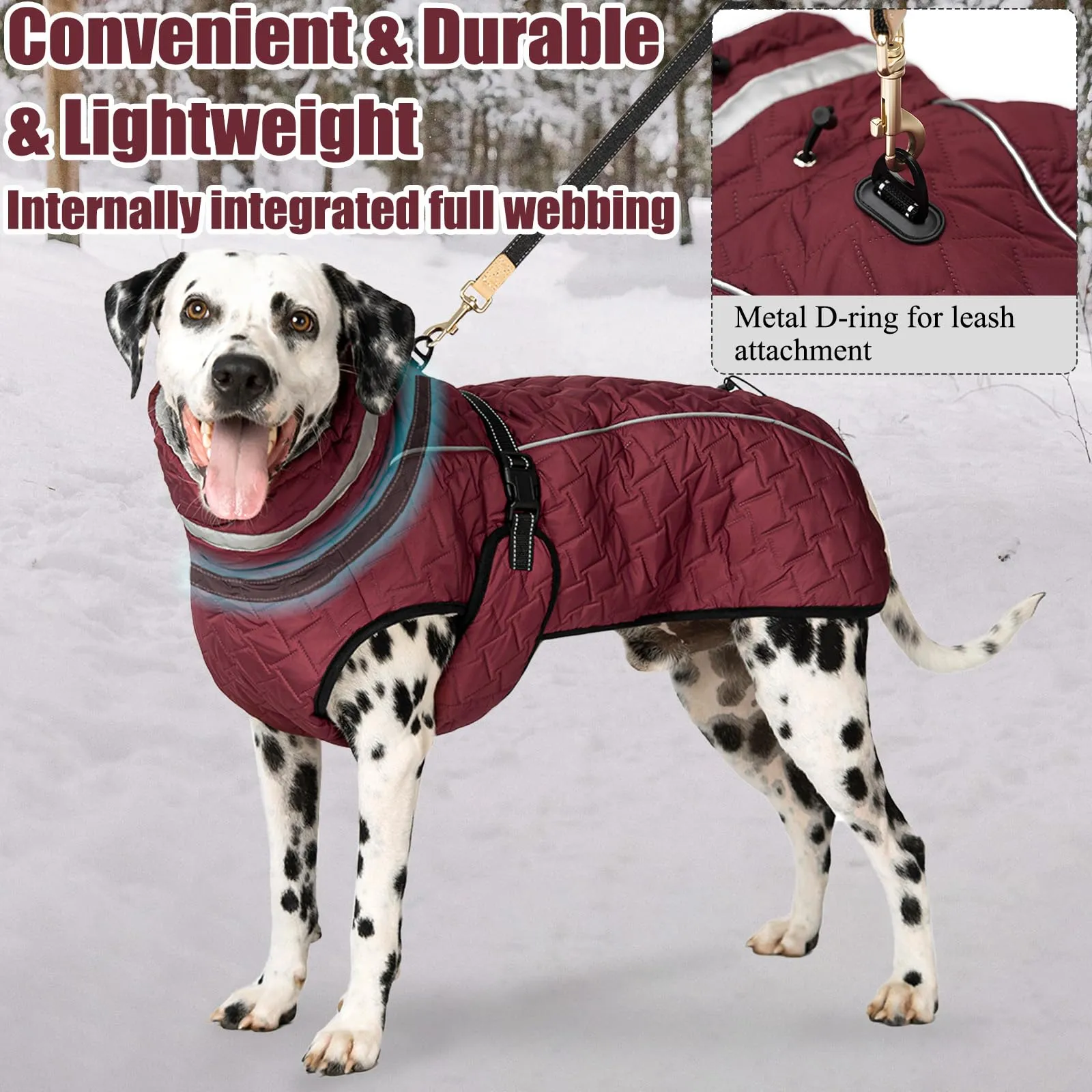 Cyponpy Cappotto Impermeabile Cane Giubbotto Pile per Cani con Imbracatura Invernale Caldo Cappotti Giubbotto Impermeabile per Cani Regolabile Riflettente Cappottino Cane Taglia Piccola Media Grande - immagine 4