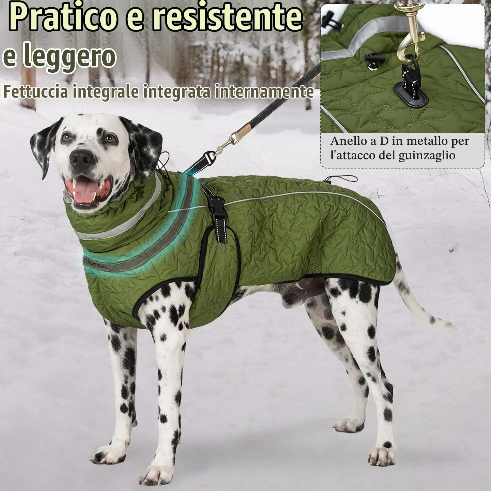 Cyponpy Cappotto Impermeabile Cane Giubbotto Pile per Cani con Imbracatura Invernale Caldo Cappotti Giubbotto Impermeabile per Cani Regolabile Riflettente Cappottino Cane Taglia Piccola Media Grande - immagine 4