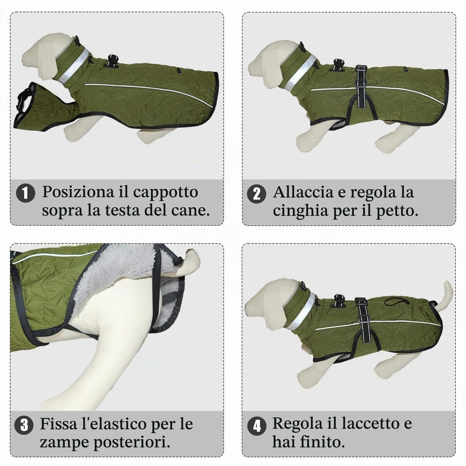 Cyponpy Cappotto Impermeabile Cane Giubbotto Pile per Cani con Imbracatura Invernale Caldo Cappotti Giubbotto Impermeabile per Cani Regolabile Riflettente Cappottino Cane Taglia Piccola Media Grande - immagine 7