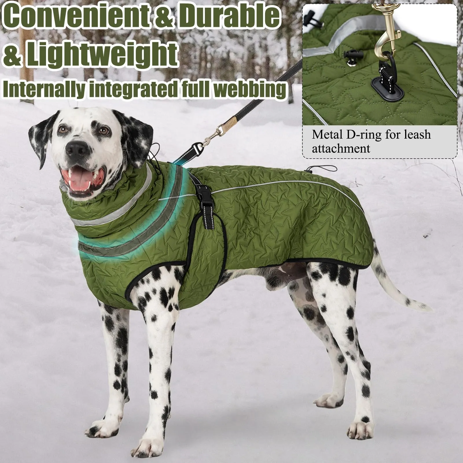 Cyponpy Cappotto Impermeabile Cane Giubbotto Pile per Cani con Imbracatura Invernale Caldo Cappotti Giubbotto Impermeabile per Cani Regolabile Riflettente Cappottino Cane Taglia Piccola Media Grande - immagine 4