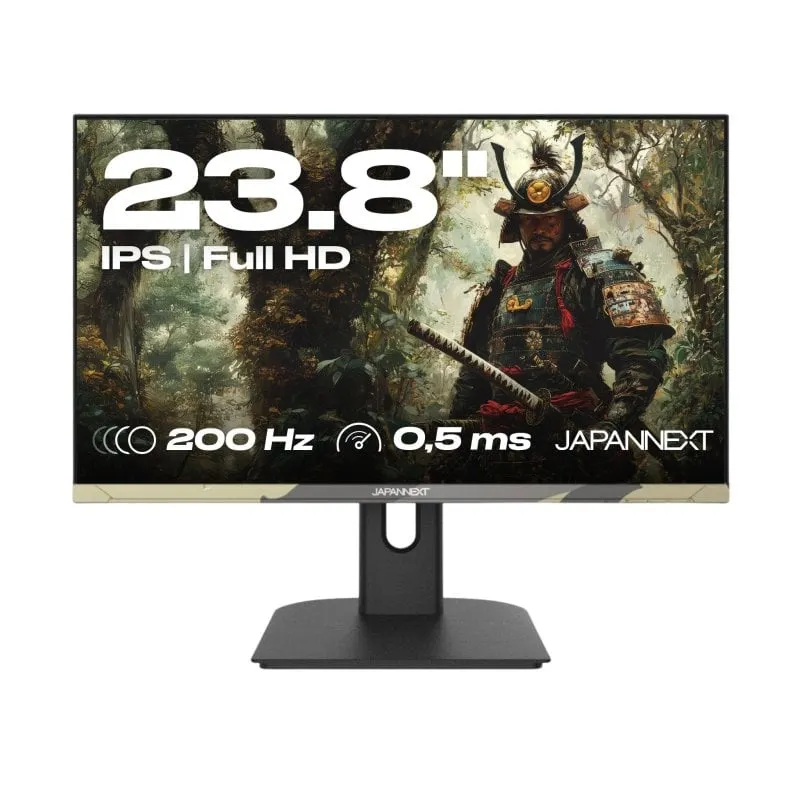 Monitor JAPANNEXT 23,8" FullHD 200Hz IPS 0.5ms Camouflage G-Sync FreeSync HDMI DisplayPort - immagine 1