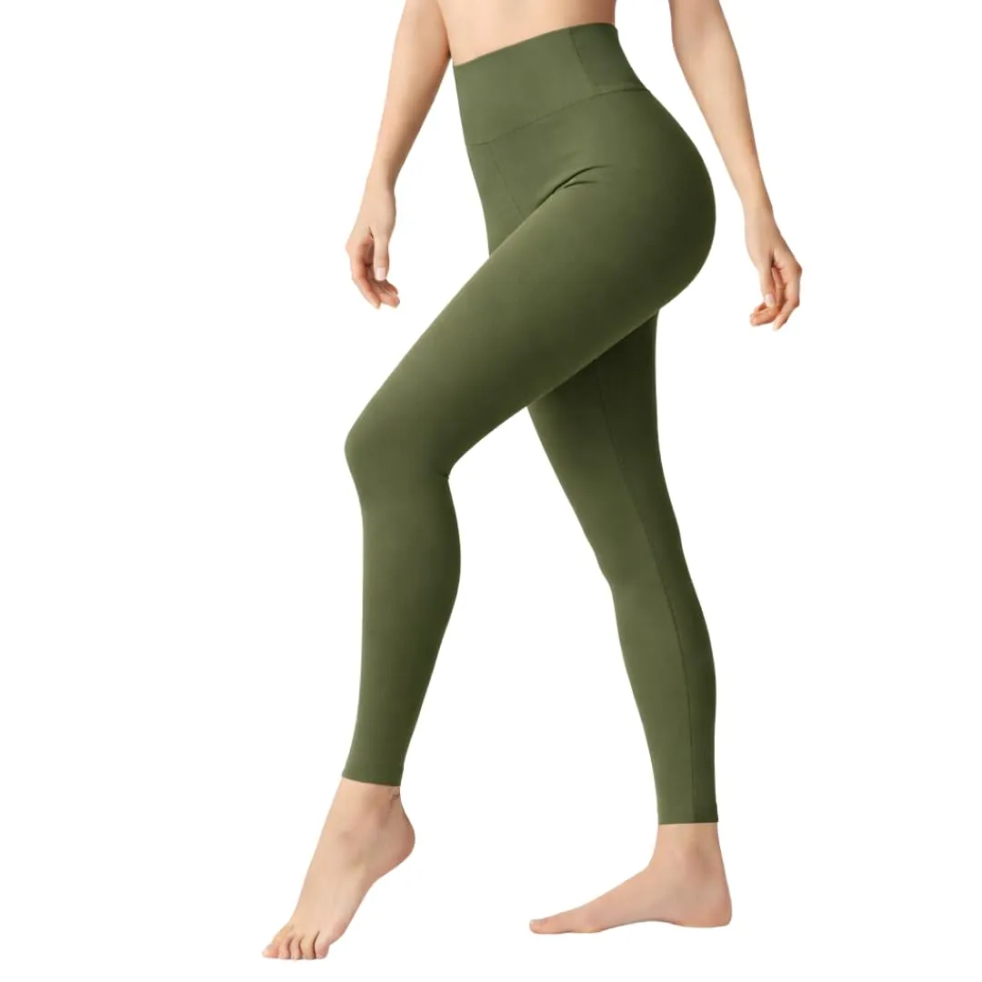 Suyamir Leggings Donna Vita Alta Made in Italy,Push Up Modellanti,Morbidi e Opachi,Elasticizzati e Traspiranti per Sport,Yoga,Fitness e Casual (IT, Testo, XXL, 3XL, Regular, Regular, Verde Militare) - immagine 1