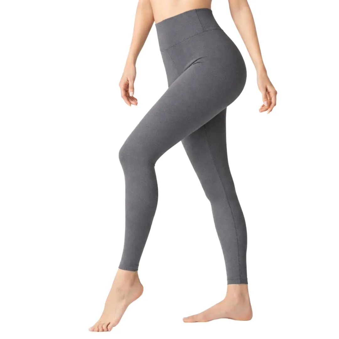 Suyamir Leggings Donna Vita Alta Made in Italy,Push Up Modellanti,Morbidi e Opachi,Elasticizzati e Traspiranti per Sport,Yoga,Fitness e Casual (IT, Testo, L, XL, Regular, Regular, Grigio) - immagine 1