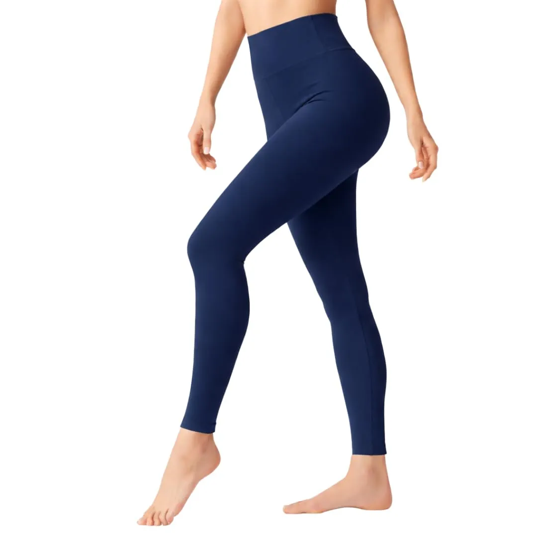 Suyamir Leggings Donna Vita Alta Made in Italy,Push Up Modellanti,Morbidi e Opachi,Elasticizzati e Traspiranti per Sport,Yoga,Fitness e Casual (IT, Testo, L, XL, Regular, Regular, Blu Marino) - immagine 1