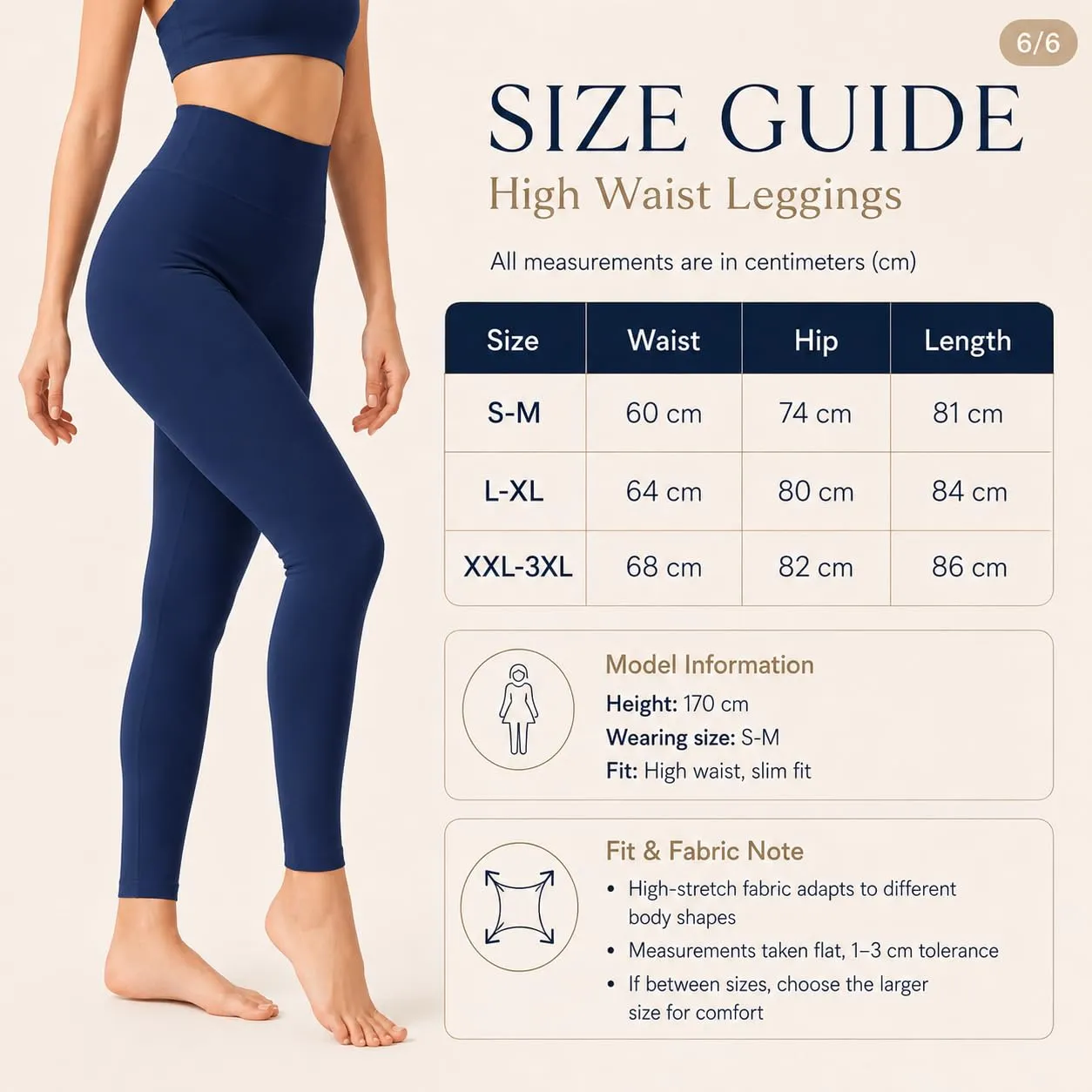 Suyamir Leggings Donna Vita Alta Made in Italy,Push Up Modellanti,Morbidi e Opachi,Elasticizzati e Traspiranti per Sport,Yoga,Fitness e Casual (IT, Testo, XXL, 3XL, Regular, Regular, Blu Marino) - immagine 7