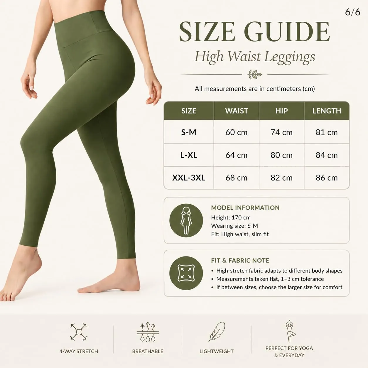 Suyamir Leggings Donna Vita Alta Made in Italy,Push Up Modellanti,Morbidi e Opachi,Elasticizzati e Traspiranti per Sport,Yoga,Fitness e Casual (IT, Testo, L, XL, Regular, Regular, Verde Militare) - immagine 7