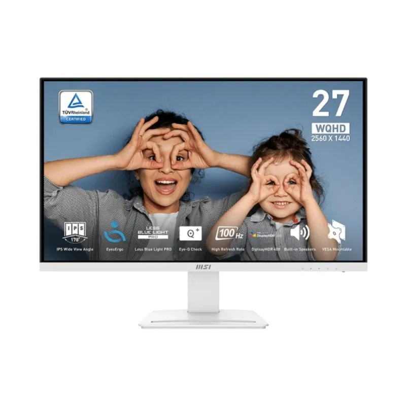 Monitor MSI Pro MP273QWDE E2 27" 2560x1440 100Hz IPS Bianco Flicker Free - immagine 1