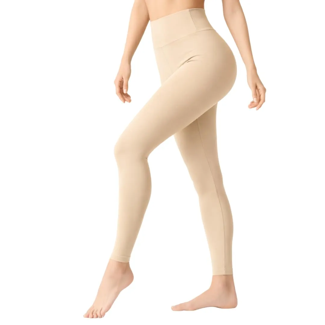 Suyamir Leggings Donna Vita Alta Made in Italy,Push Up Modellanti,Morbidi e Opachi,Elasticizzati e Traspiranti per Sport,Yoga,Fitness e Casual (IT, Testo, S, M, Regular, Regular, Beige) - immagine 1