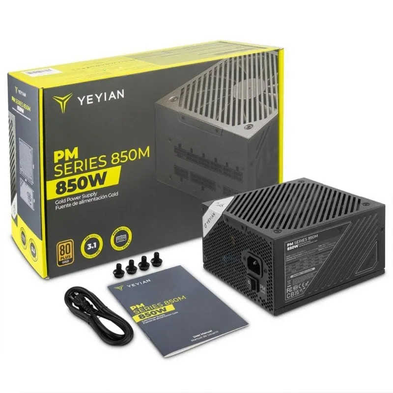 Fonte di Alimentazione Yeyian 850W Certificazione 80 PLUS Gold Modello YFG-8503M-P1 Full-Modular - immagine 1
