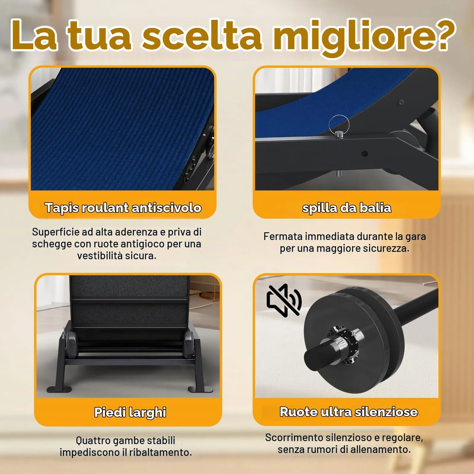GTPLAYER Ruota per gatti, ruota per esercizi per gatti, XL- 100 cm, ultra silenziosa con tappetino rimovibile, adesivi, sistema di bloccaggio, metallo, blu, regali per il vostro gatto - immagine 8