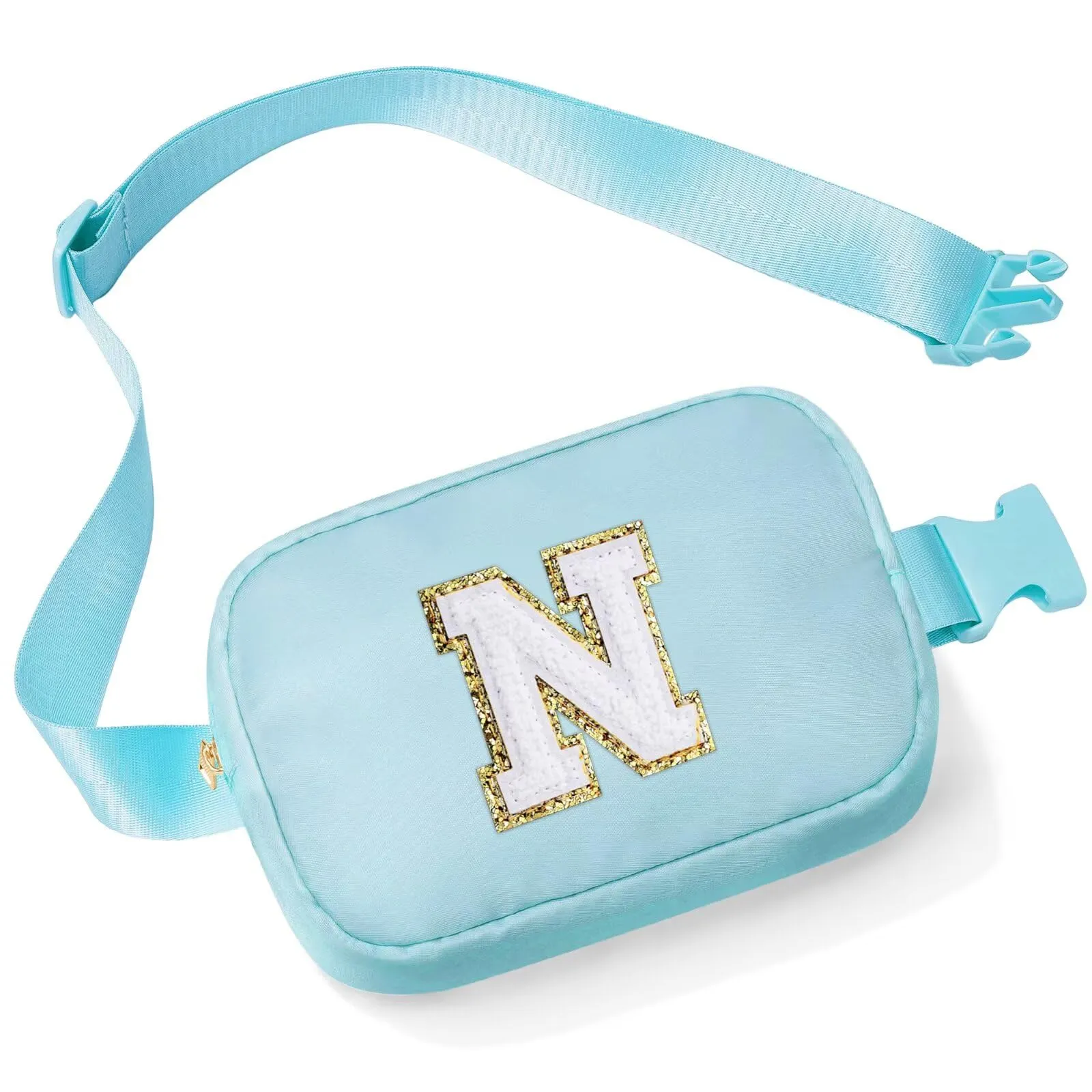 YOOLIFE Marsupio con lettera per bambine e ragazze, borsa a cintura - Regalo per ragazze 3, 4, 5, 6, 7, 8, 9, 10, 11, 12 anni, regalo personalizzato per adolescenti, donne, amiche, sorelle, mamme, Blu - immagine 1