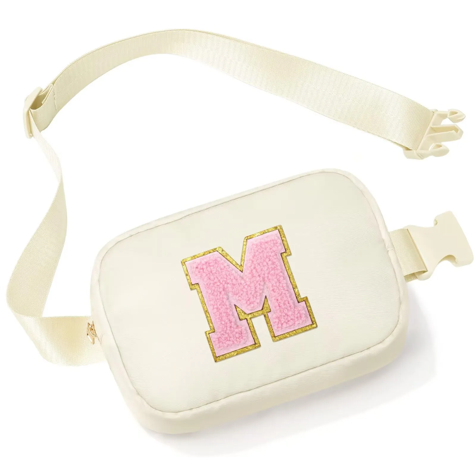 YOOLIFE Marsupio da bambina con lettere, beige., M, Classico - immagine 1