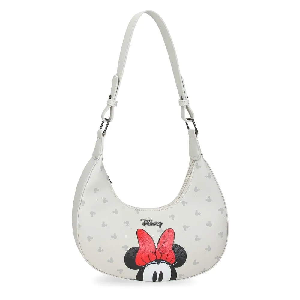 Jumma Disney Bowlogue Minnie Borsa a Tracolla Beige 24x12x6 cm PU e Poliestere - immagine 1